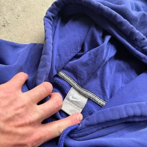 Women's Nike Sportswear Purple Blue Silver Hoodie Pullover Sweatshirt Sz XL Air - Picture 3 of 5